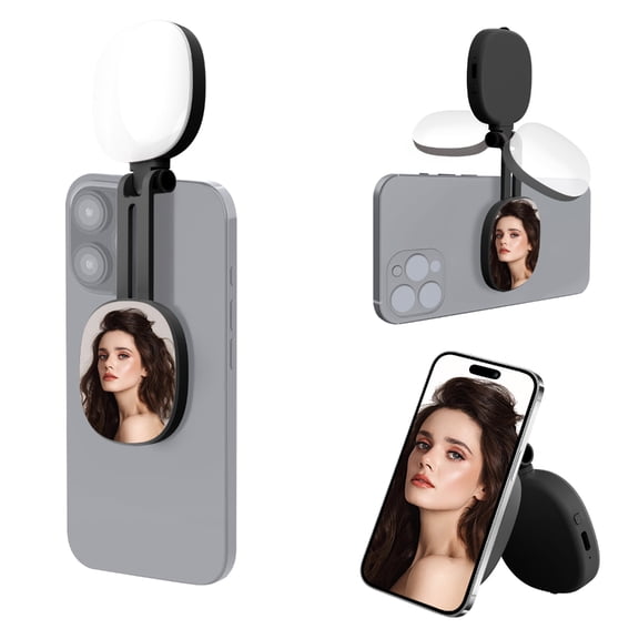 Rechargeable Magnetic LED Circular Light For Smartphone Rotation 270 Tilt Selfie Reflector Compact Studio Lighting Typ