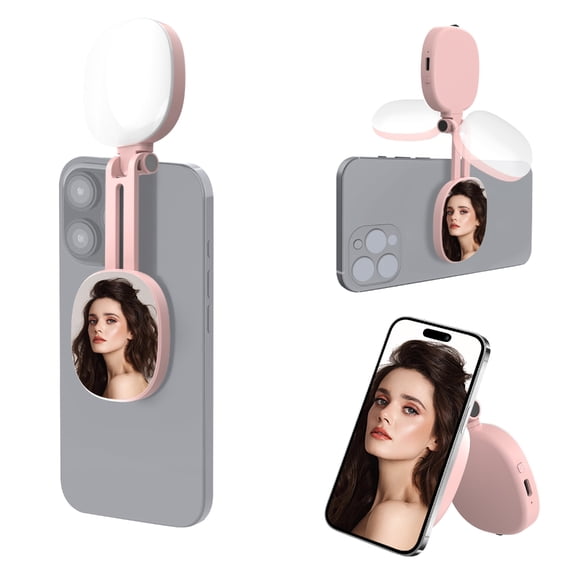 Rechargeable Magnetic LED Circular Light For Smartphone Rotation 270 Tilt Selfie Reflector Compact Studio Lighting Typ