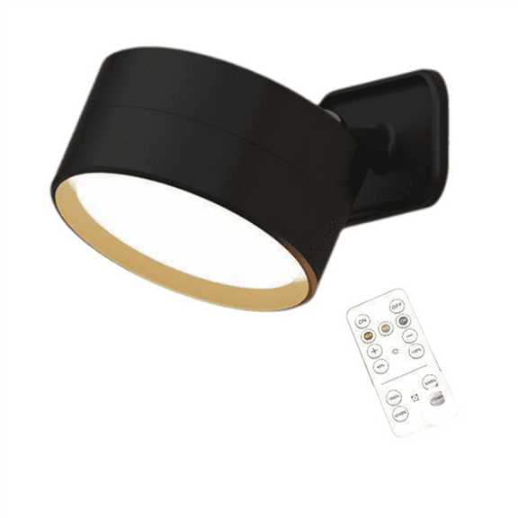 Rechargeable Magnetic LED Wall Light 360 Rotation Touch Remote Control Cabinet Spotlight for Home & Office Black,1 x Wall lamp 1 x Remote control,Black