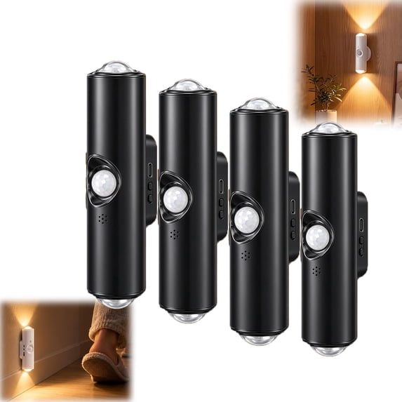 3 Rgb Led Sensor Rechargeable Magnetic Motion Sensor Wall Light, Smart LED Ambient Night ...