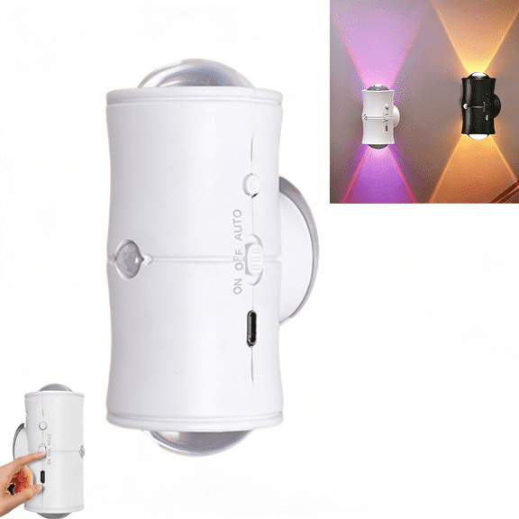 Rechargeable Magnetic RGB Wall Sconce, Smart LED Motion Sensor Light with 7 Color Changing Modes, Wireless Cabinet Lighting for Bedroom, Kitchen, Stairway & Hallway(RL White 1 PC)