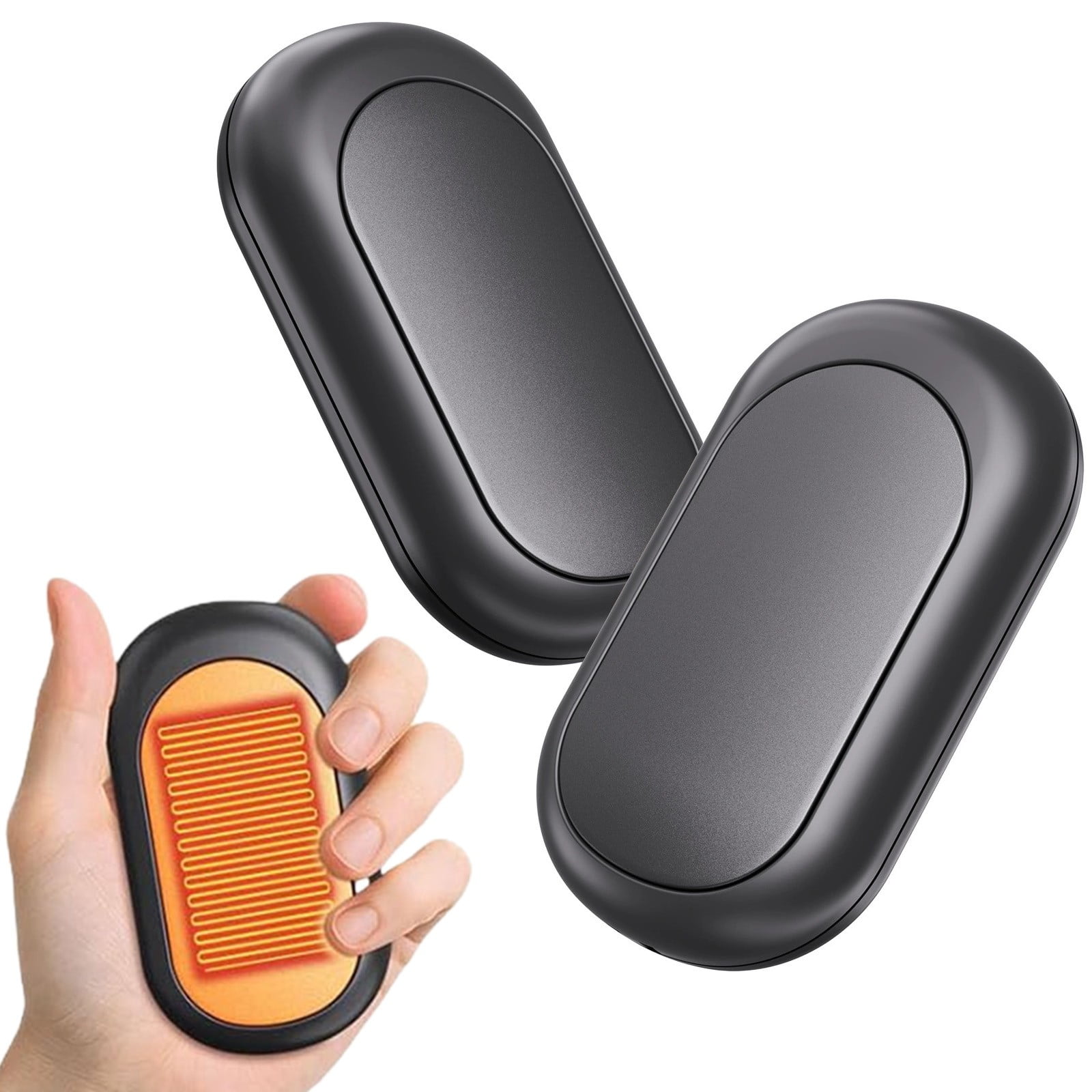 Rechargeable Magnetic Split Hand Warmers Thin Lightweight Portable Pocket Size Up To 4 Hrs Winter Accessory,Hand Warmer Pack,Black,1 Pair