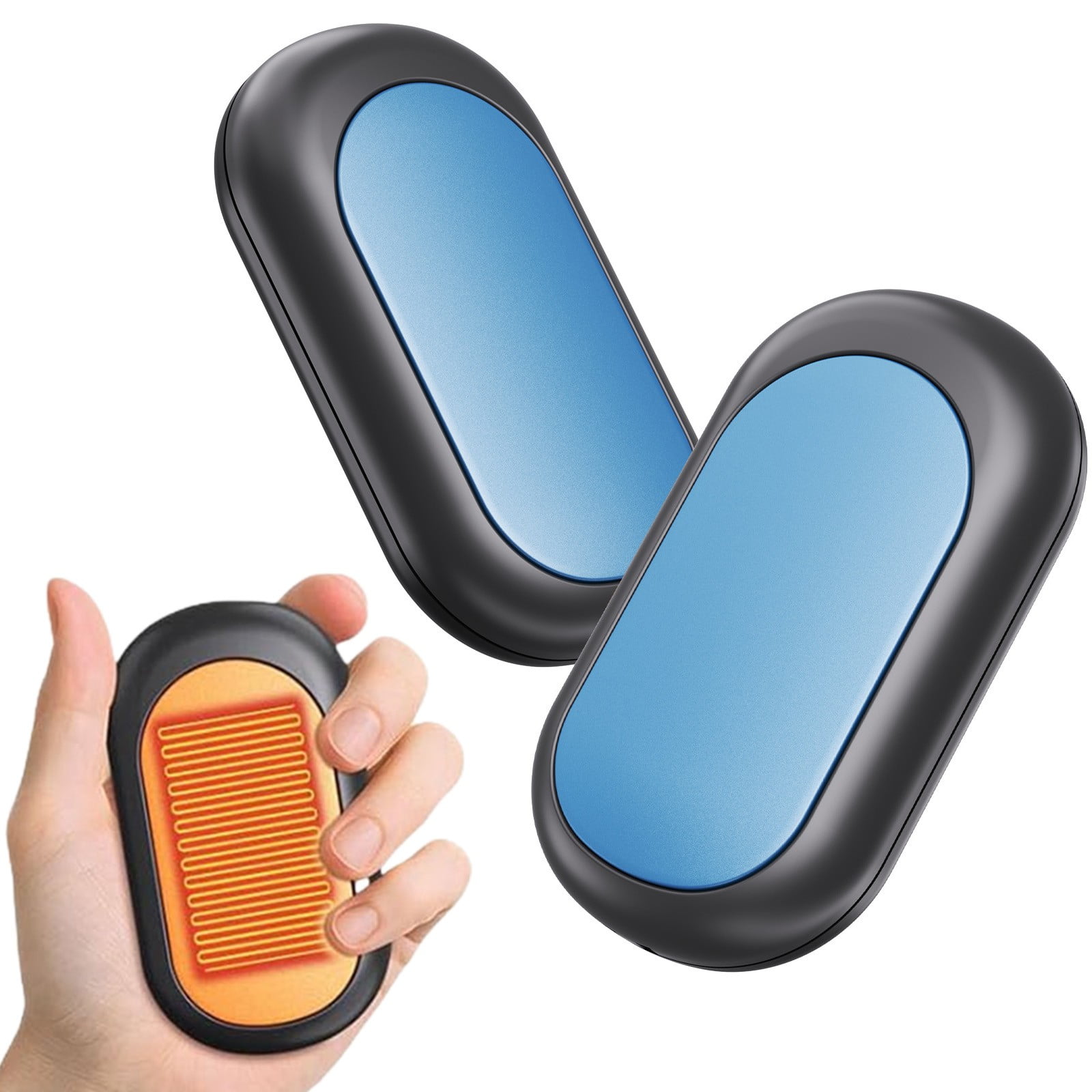 Rechargeable Magnetic Split Hand Warmers Thin Lightweight Portable Pocket Size Up To 4 Hrs Winter Accessory,Hand Warmer Pack,Blue,1 Pair