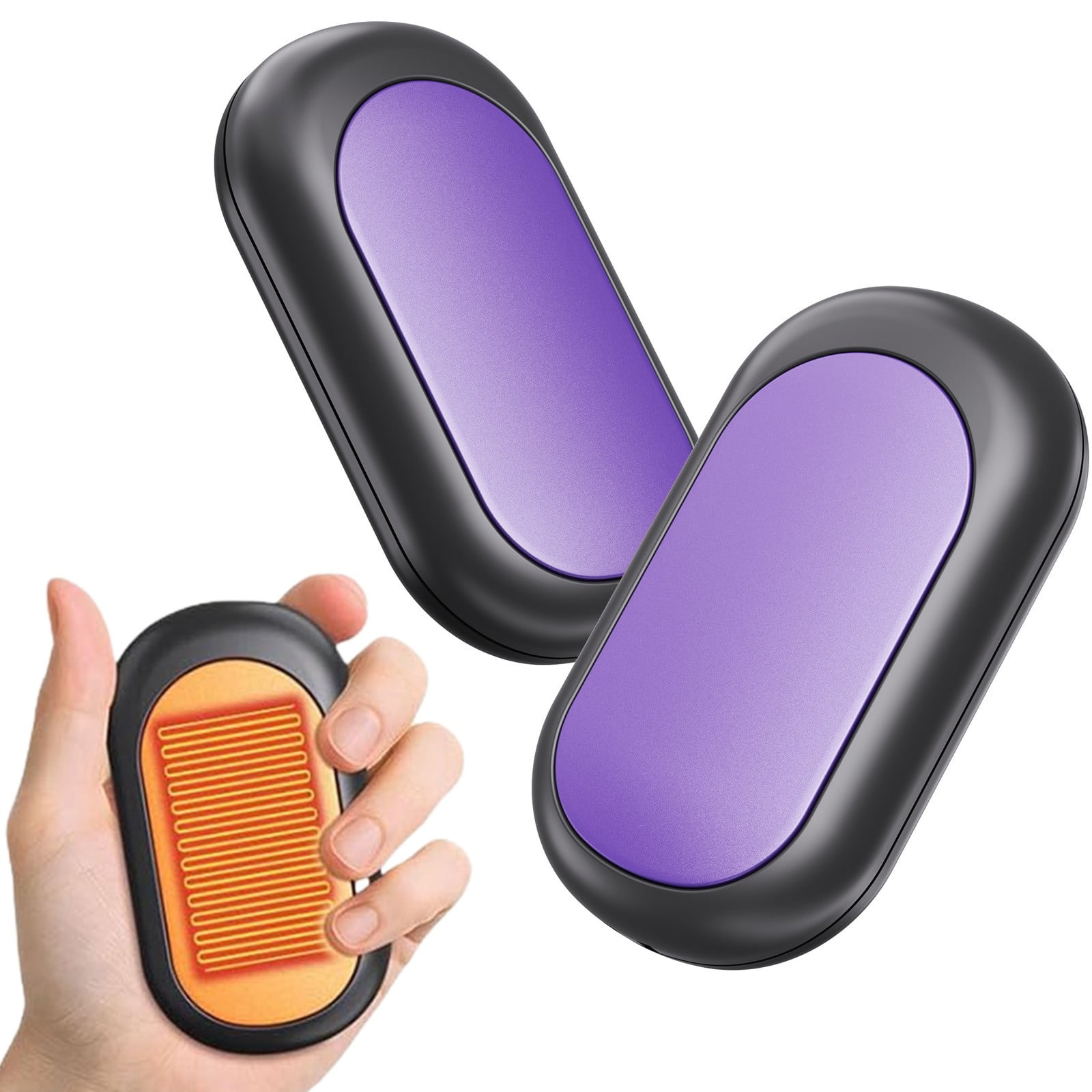 Rechargeable Magnetic Split Hand Warmers Thin Lightweight Portable Pocket Size Up To 4 Hrs Winter Accessory,Hand Warmer Pack,Purple,1 Pair