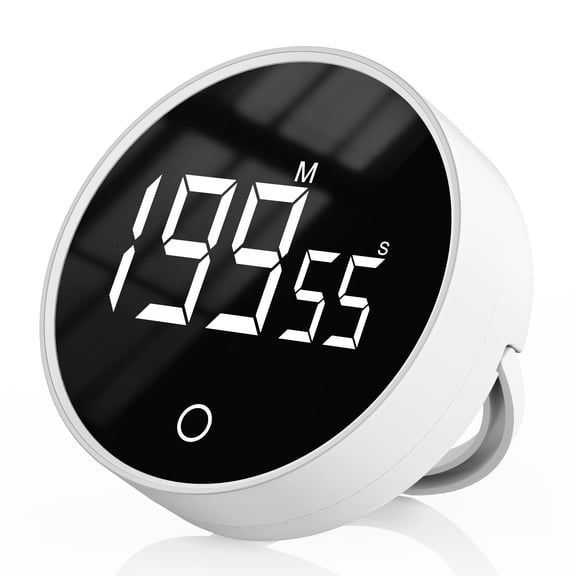 Rechargeable Magnetic Visual Timer with Large LED Display, Adjustable Volume for Classroom, Cooking, Fitness, Baking, Kids Learning & Teaching (1, White)
