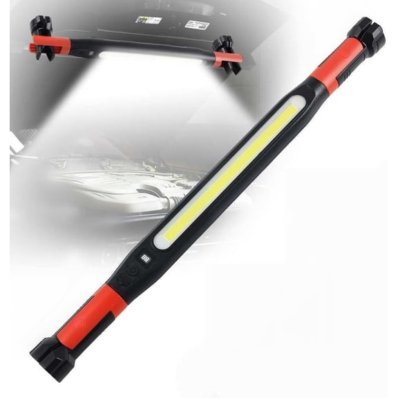 Rechargeable Magnetic Work Light, 360° Adjustable Garage Lighting, Rechargeable LED Work Light Bar, Powerful Under Hood Light for Automotive Repair and Car Maintenance