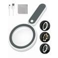 thumbnail image 1 of Rechargeable Magnifying Glass with Light, 4.7" Large Handheld Reading Magnifier with 21 LEDs & 3 Modes for Seniors, 1 of 7