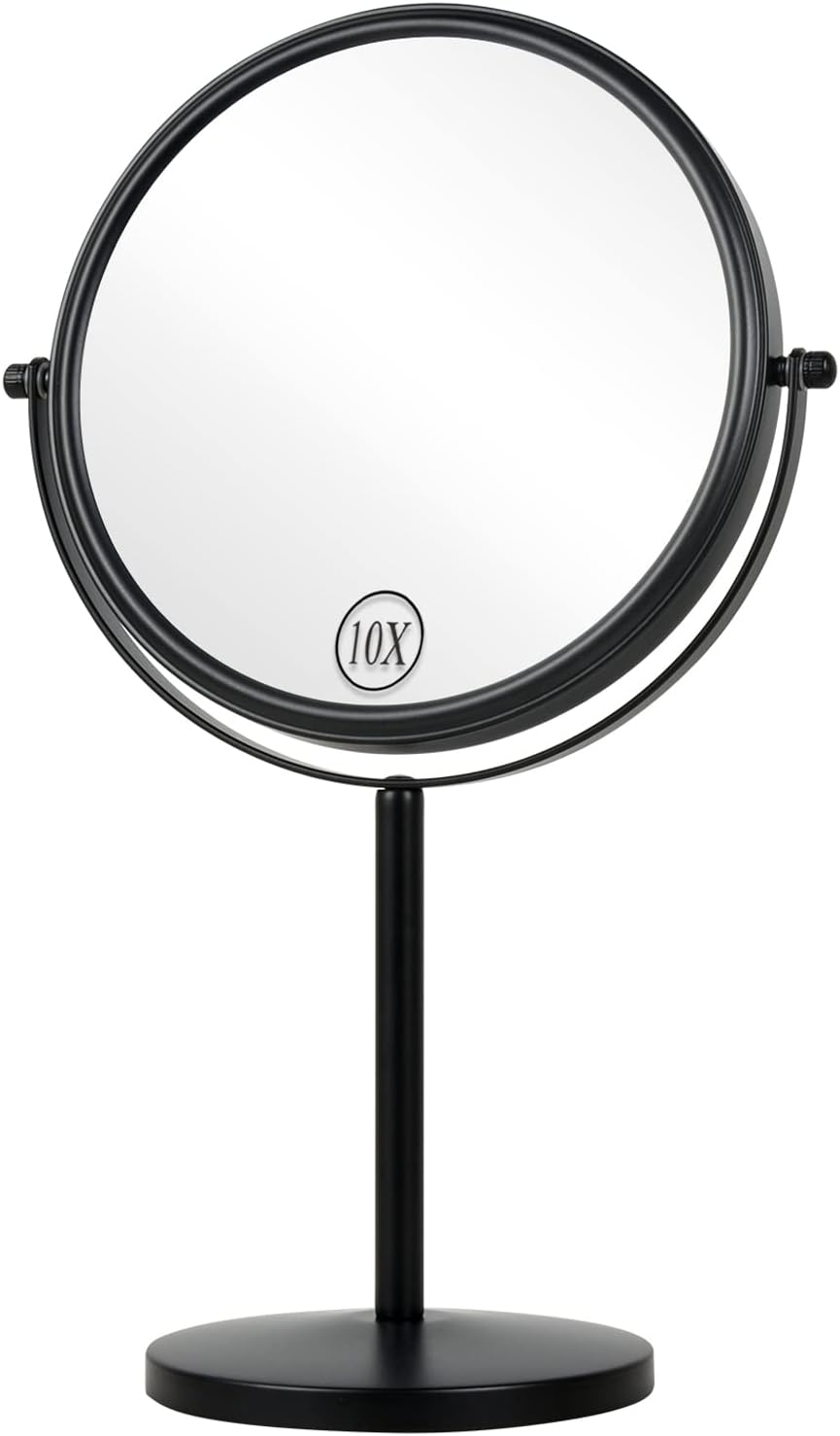 Rechargeable Makeup Mirror with Lights, 8 inch 10x Magnifying Mirror