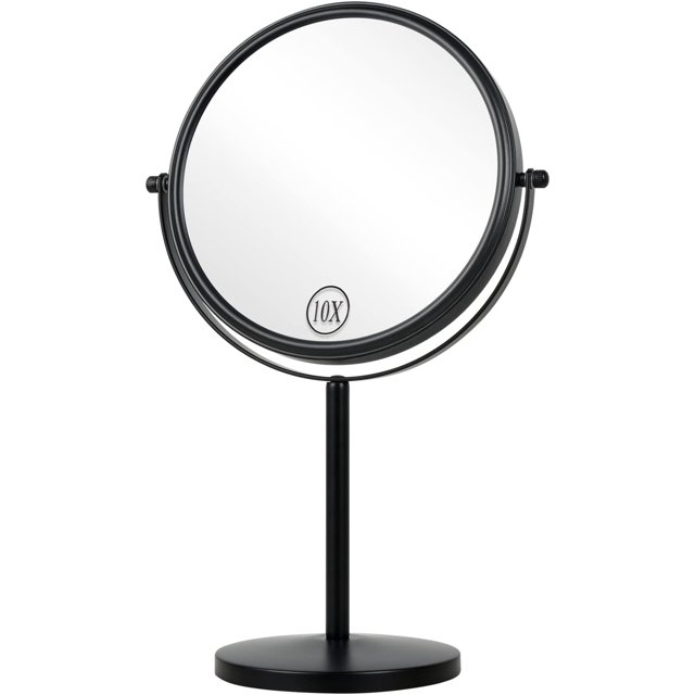 Rechargeable Makeup Mirror with Lights, 8 inch 10x Magnifying Mirror