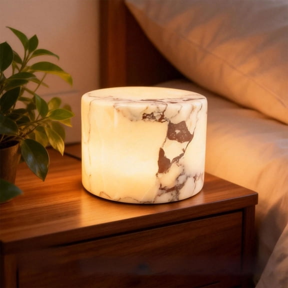 Rechargeable Marble Touch Bedside Lamp - Natural Handcrafted Cordless Dimmable LED Ambient lamp