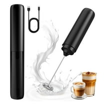 Rechargeable Milk Frother, Handheld Coffee Frother Wand Drink Mixer with Cover, Electric Whisk Coffee Mixer for Matcha Lattes Cappuccino Hot Chocolate