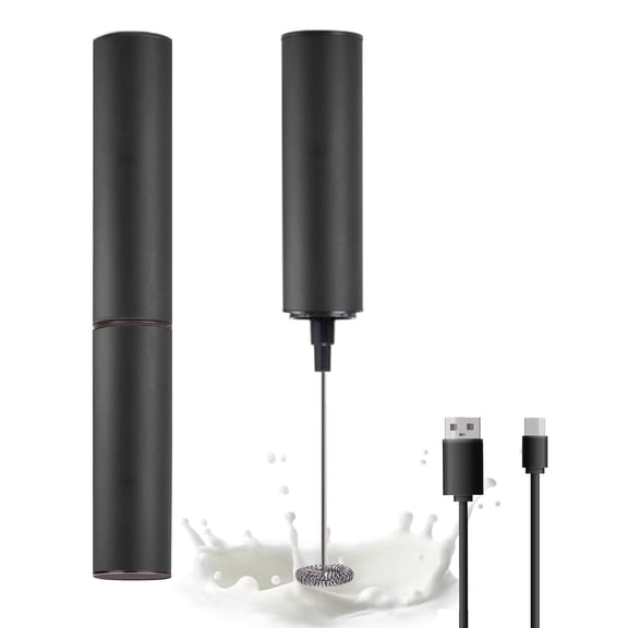 Rechargeable Milk Frother Handheld, Powerful Coffee Frother Handheld with USB Milk Foam Maker for Coffee Latte, Cappuccino, Mocha, Macchiato, Frappe