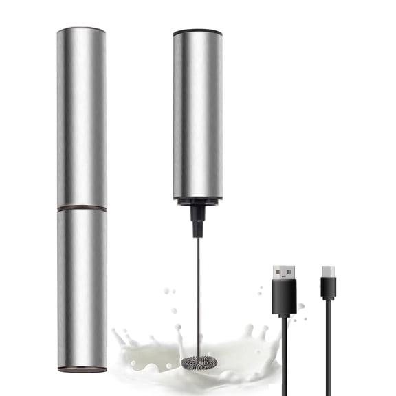 Rechargeable Milk Frother Handheld, Powerful Coffee Frother Handheld with USB Milk Foam Maker for Coffee Latte, Cappuccino, Mocha, Macchiato, Frappe