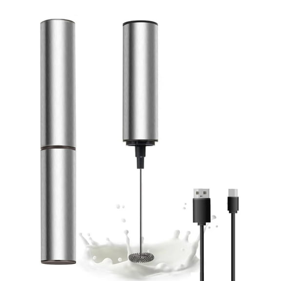 Rechargeable Milk Frother Handheld, Powerful Coffee Frother Handheld with USB Milk Foam Maker for Coffee Latte, Cappuccino, Mocha, Macchiato, Frappe