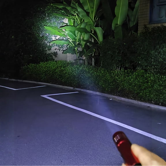 Rechargeable Mini Aluminum Flashlights, 300 Lumens Single Mode Small Flashlight, Portable Lightweight for Camping Emergency Daily Use(Red)