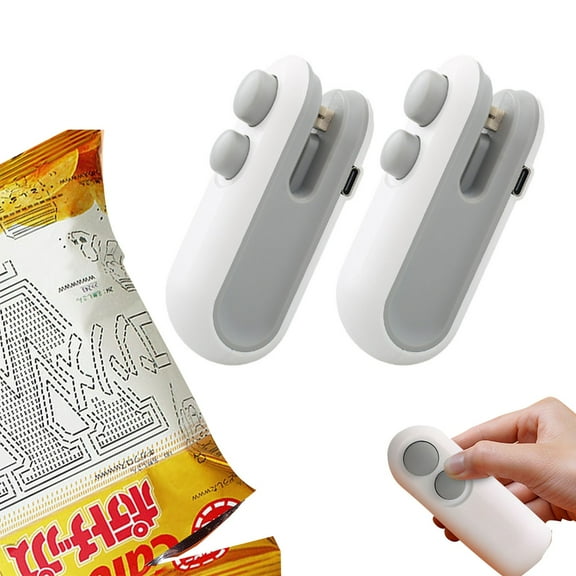 Rechargeable Mini Bag Sealer with Cutter and Magnet 2-in-1 Portable Handheld Heat Sealer Vacuum Food Resealer for Chip Bags Snacks mini bag sealer vacuum sealer for food portable vacuum sealer 2 PCS
