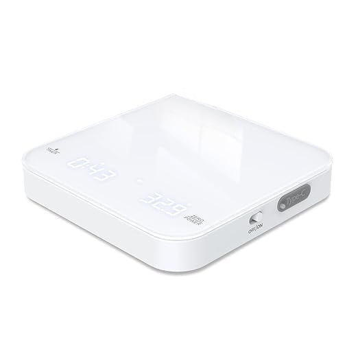 UniVerse Rechargeable Mini Coffee Scale with Timer, Espresso Scale, 2kg/0.1g Accurate Scale for Espresso and Pour-Over Coffee, Portable Digital Kitchen Scale with Automatic Timing(White)