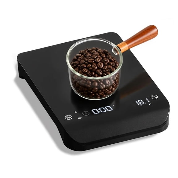 Rechargeable Coffee Scale with Timer, 0.1g/3kg Espresso Scale with Touch Sensor Button for Pour-Over Coffee, Portable Accurate Scale with TARE, Precision Kitchen Scale with Automatic Timing