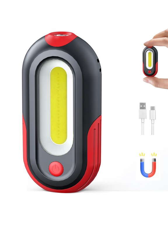 Rechargeable Mini EDC Flashlight with 5 Modes and Magnetic Attachment 1500mAh Keychain Light