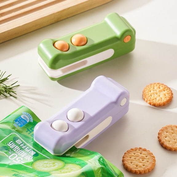 Rechargeable Mini Food Sealer with Hidden Cutter Portable Plastic Bag Sealing Machine Hand Press Bag Sealer for Snacks Spices