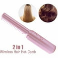 thumbnail image 1 of Rechargeable Mini Hair Straightener,Cordless Hair Straightener Brush, Portable Straightening Brush with Negative Ion,Hot Comb Hair Straightener for Women, Lightweight & Mini for Travel (Pink), 1 of 10