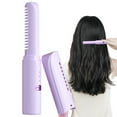 thumbnail image 1 of Rechargeable Mini Hair Straightener and Curler Brush with Three Adjustable Temperature Settings Portable Styling Tool, 1 of 5