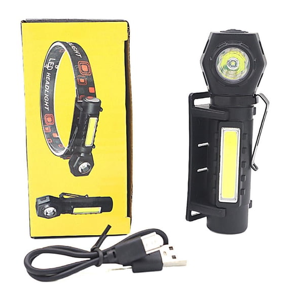 Rechargeable Mini Headlamp, 1200 Lumens Super Bright LED Headlight with Magnetic Base & Pen Clip, Adjustable Angle, Long Lasting Battery for Outdoor Camping Fishing Night Work