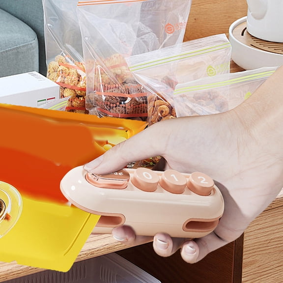Rechargeable Mini Heat Sealer with Cutter Portable Food Storage Tool-Pink