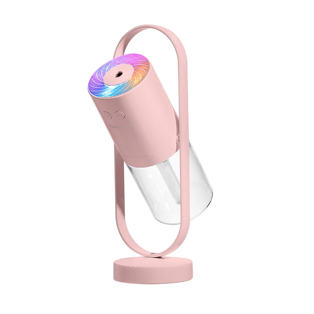 Rechargeable Mini Humidifier, Colorful Cool Mist Humidifier with 7 Color Light, Small Personal Desktop Humidifier for Baby Bedroom, Office, Nursery, Travel with Auto Shut-Off, Super Quiet