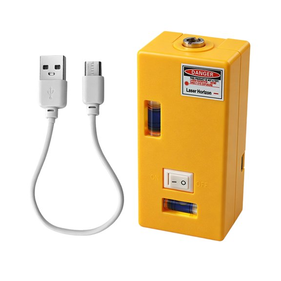 Rechargeable Mini Line Level Tool with Magnetic Base and Bubble Vials for Tile Layout, Wall Marking and Shelf Work