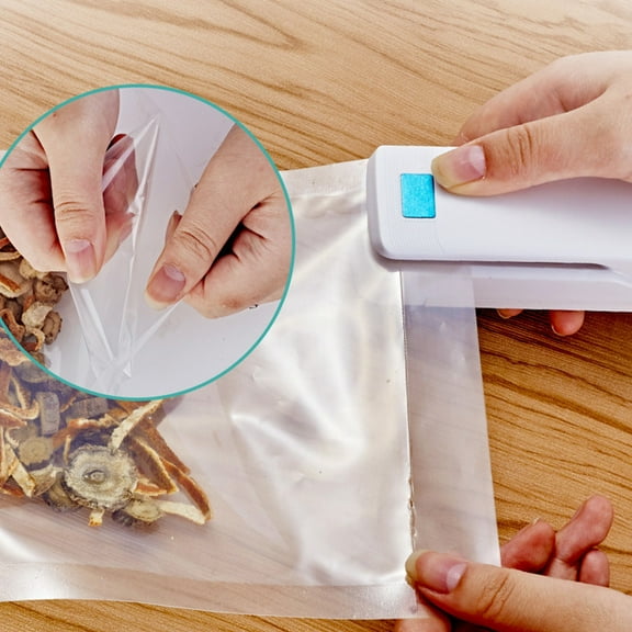 Rechargeable Mini Vacuum Sealer for Food Storage | Portable 3-Speed Electric Bag Sealer | Kitchen Snack Packaging Machine for Chips & Pet Food | White Plastic Design