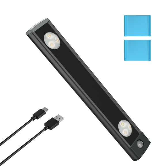 Rechargeable Motion Sensor Cabinet light - 6 LED Ultra-Bright, Magnetic Wireless Under Cabinet lighting with 2200mAh Batery