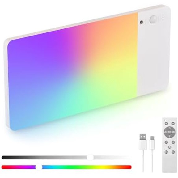 Rechargeable Motion Sensor Ceiling Light RGB Color,Closet Light, LED Shower Lights, Ceiling Lamp for Bathroom,Pantry,Garage