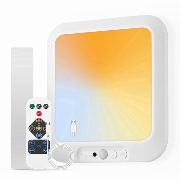 Combuh Rechargeable Motion Sensor Ceiling Light with Remote Wireless Magnetic LED Lights, Battery Operated Stick On Ceiling Shower Lights for Garage Closet Hallway
