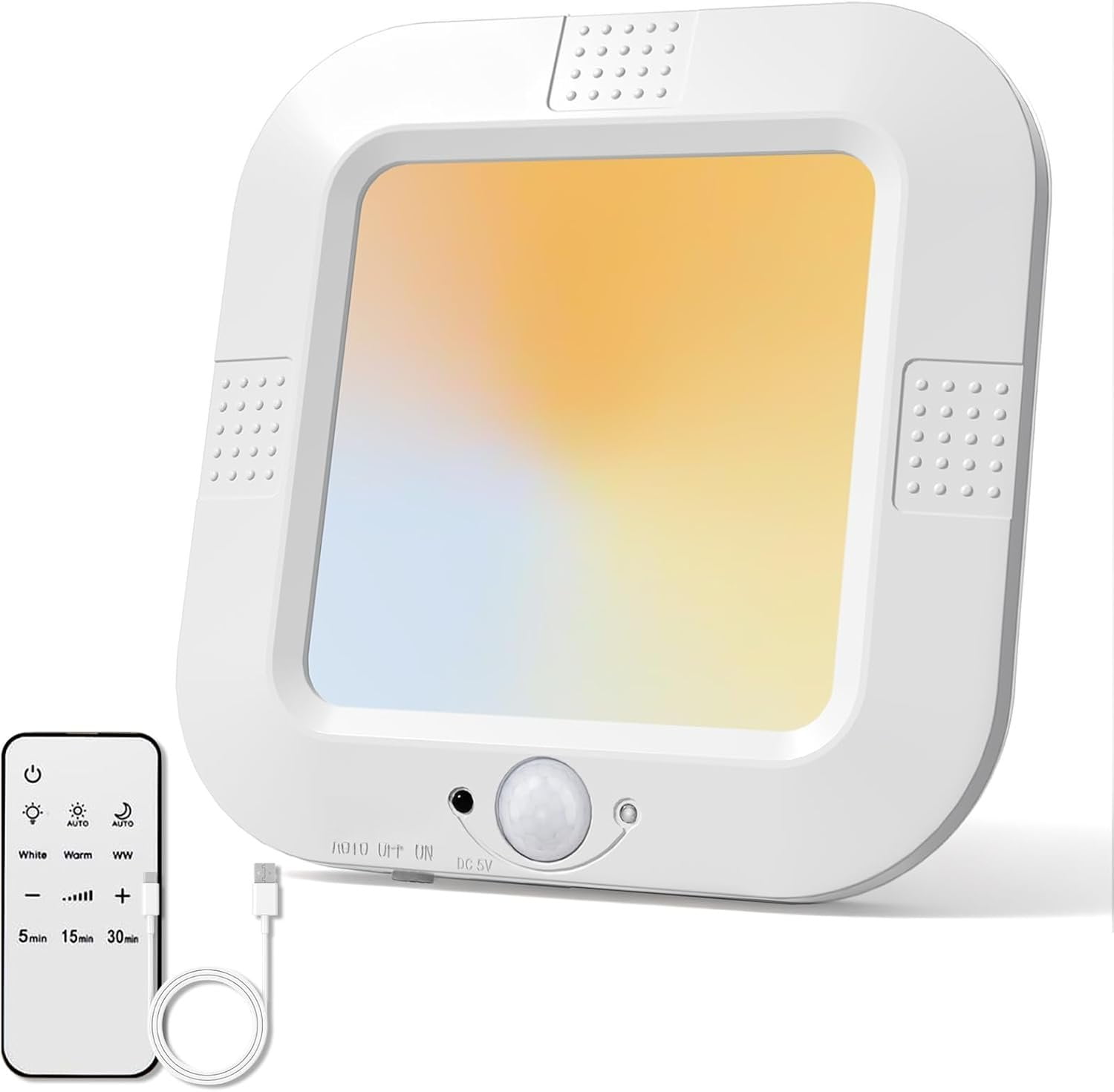 Rechargeable Motion Sensor Ceiling Light, No Wiring  Operated Ceiling Light with Remote,  Motion Activated Shower Light   for Bathroom Pantry Hallway Porch