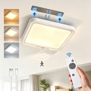 Rechargeable Motion Sensor Ceiling Light with Remote, 3CCT Dimmable Magnetic Mount Closet Light
