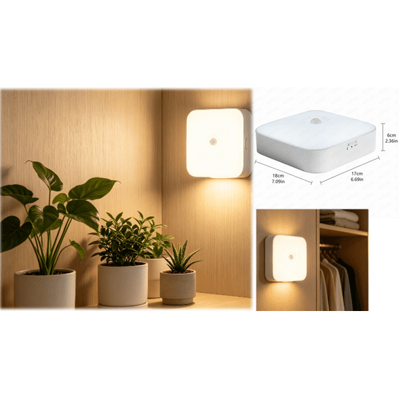 Rechargeable Motion Sensor Closet Light, Rechargeable Battery Operated Ceiling Light Wireless, 500LM Wireless Motion Activated Light for Shower Stairs Hallway Pantry Porch Garage