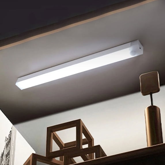 Rechargeable Motion Sensor Light Bar, LED Cabinet Light with Magnetic & Adhesive Mount, Auto On/Off Night Light for Closet, Kitchen, Bedroom, Stairs, USB C Charging, 3 Modes, Bright Adjustable