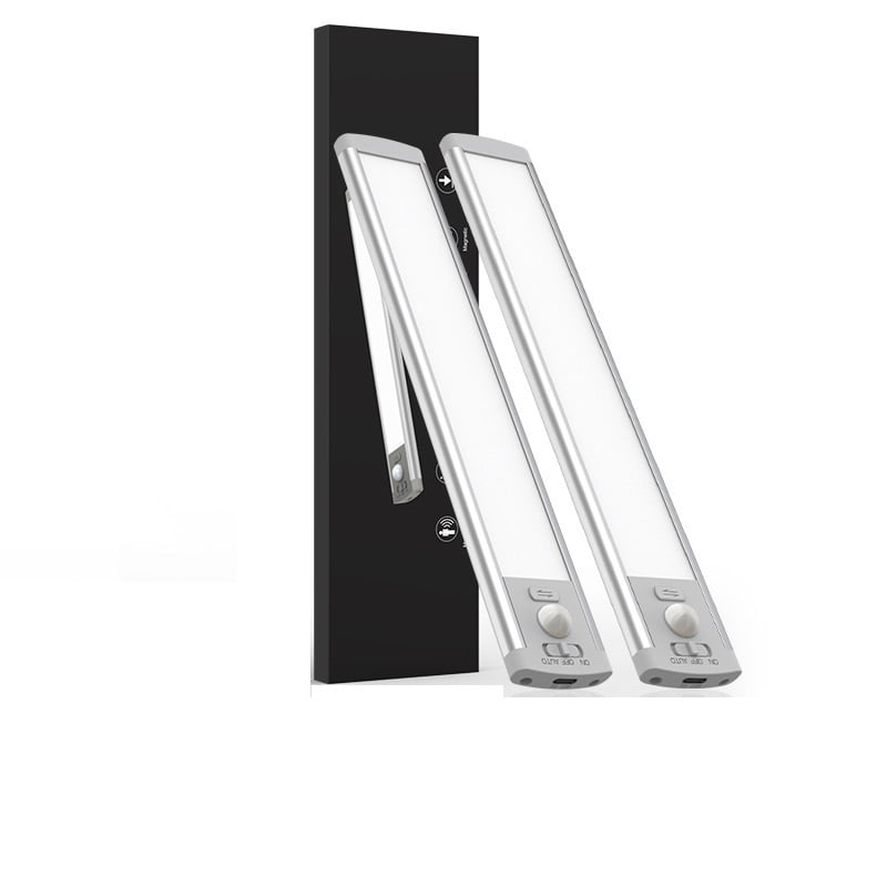 Rechargeable Motion Sensor Light Indoor, Under Cabinet Lighting, Magnetic Dimmable Closet Lights, Wireless Under Counter Lights for Kitchen, Stairs,Hallway (2pack)