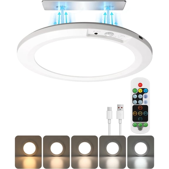 Rechargeable Motion Sensor Magnetic Ceiling Light, 60-Day Battery Life