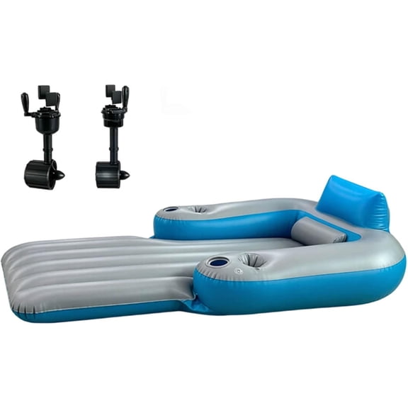 Rechargeable Motorized Inflatable Pool Float for Adults, Dual 66W Motor Rechargeable with Backrest & Cup Holder, Portable Electric Water Float for Pool Lake River Beach Summer
