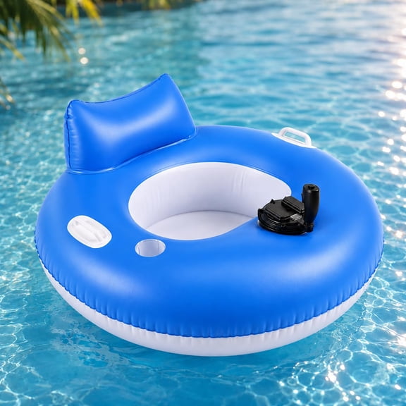 Rechargeable Motorized Pool Float, Motorized Pool Lounger, Inflatable Pool Lounger for Adults with Joystick Control-360° Rotation, Single/Dual Motor Propeller, 250 lb Capacity B
