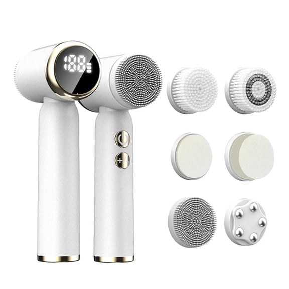 Rechargeable Multifunction Exfoliator Scrubber Facial Massager Cold And Hot Compress Electric Facial Spin Cleansing Brush Set