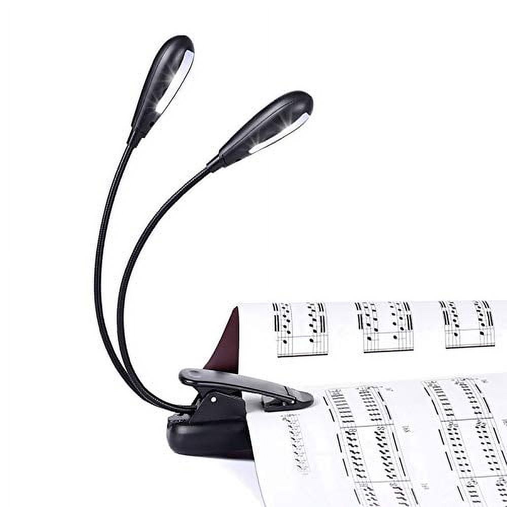 Lampe De Support De Musique Rechargeable USB-C - LED Réglable 4 Températures De Couleur - Pliable Avec Clip - Pour Piano, Bureau, Lecture
