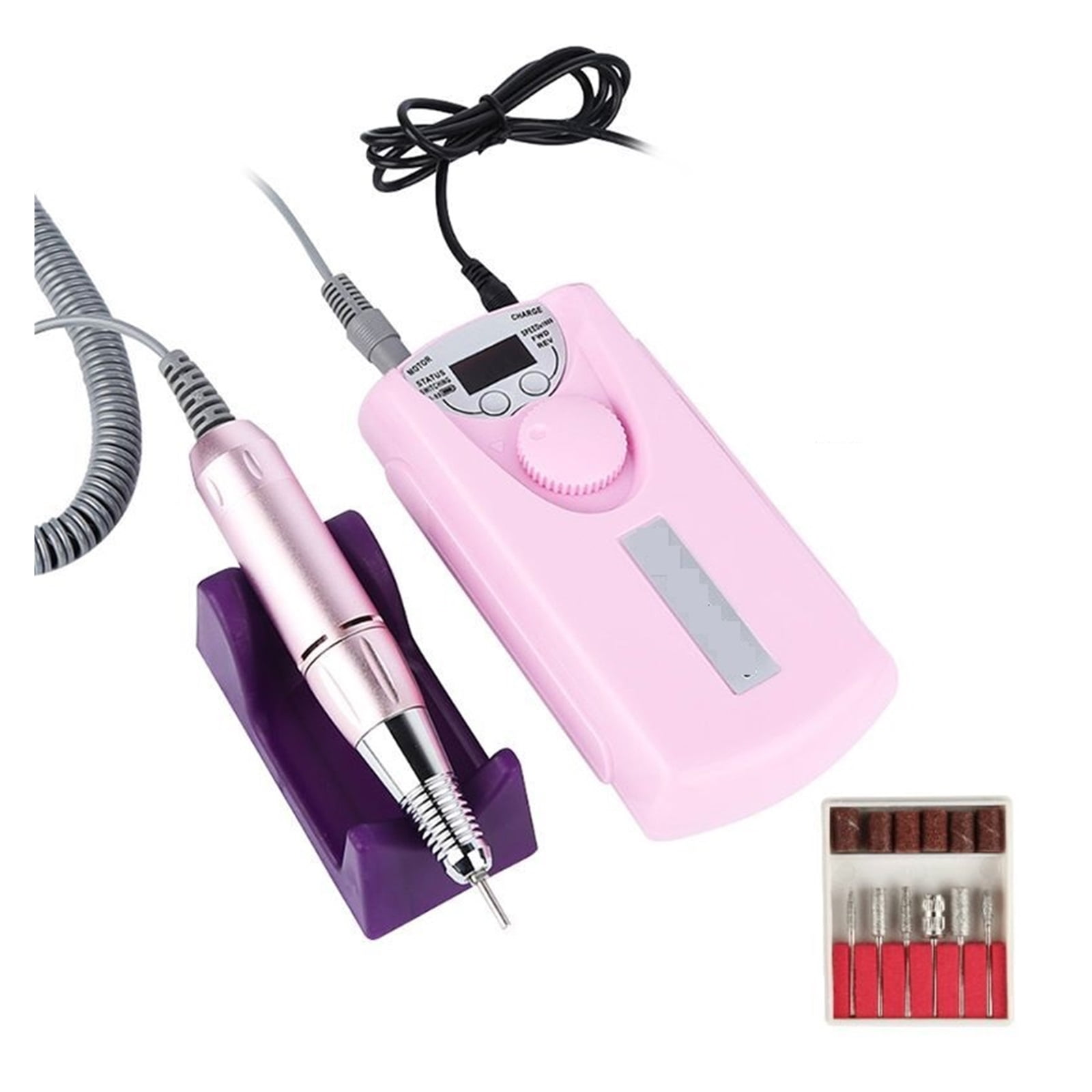Rechargeable Nail Drill 30000RPM Portable Electric E File Malory Acrylic Nail Gel Polish Remover Machine With Drill Bits Set, Manicure Nail Tech Art Salon Home DIY ,Lightweight and Portable