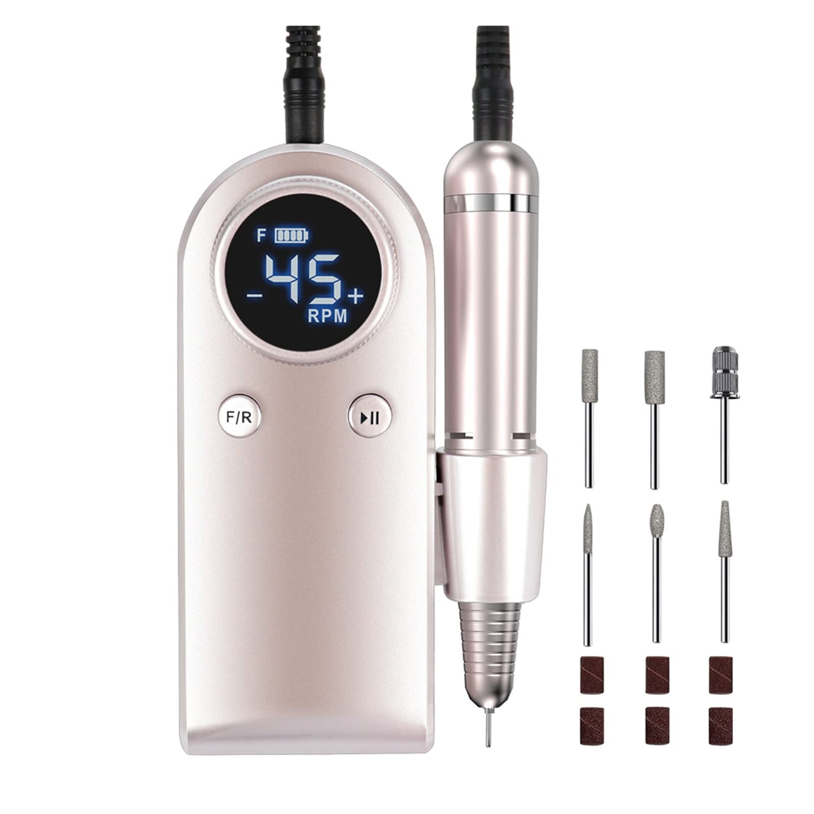 Rechargeable Nail Drill, Electric Nail File, 45000RMP Professional Nail Drill Kit For Acrylic, Nail Gel Manicure Pedicure Polishing