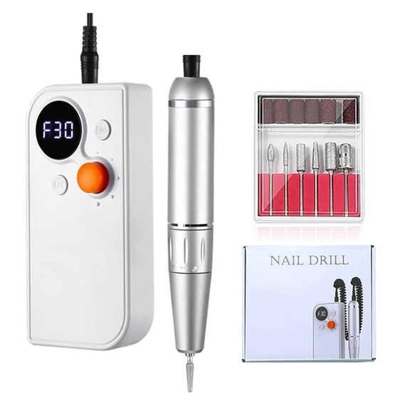 Rechargeable Nail Drill Machine 30000RPM Portable Manicure Machine For Gel Nail Polish Remove With Pause Function Nail Art Tool ,Lightweight and Portable