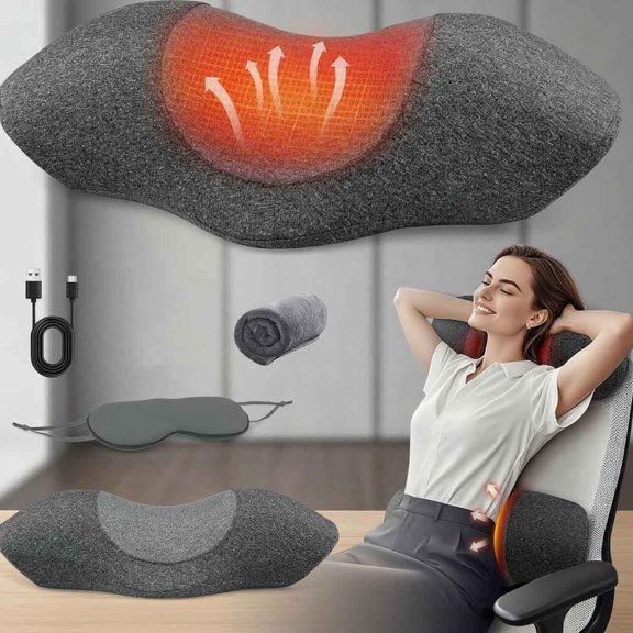 Rechargeable Neck Massager Pillow with Heat and Vibration, Ergonomic Shoulder Massage for Pain Relief