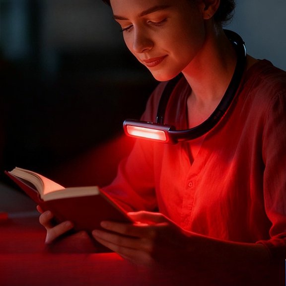 Rechargeable Neck Reading Light, Hands-Free LED Book Light for Night Reading, Eye-Caring Bedside Lamp for Students, Adjustable Brightness for Bedroom & Study