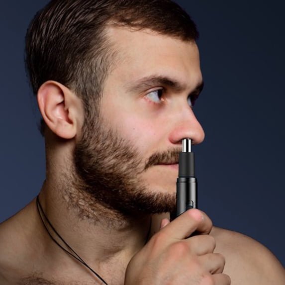 Rechargeable Nose Hair Clippers for Men and Women, USB Portable Trimmer for Safe and Pain-Free Nose Hair Removal, Washable Grooming Device with Stainless Steel Rounded Cutter Head